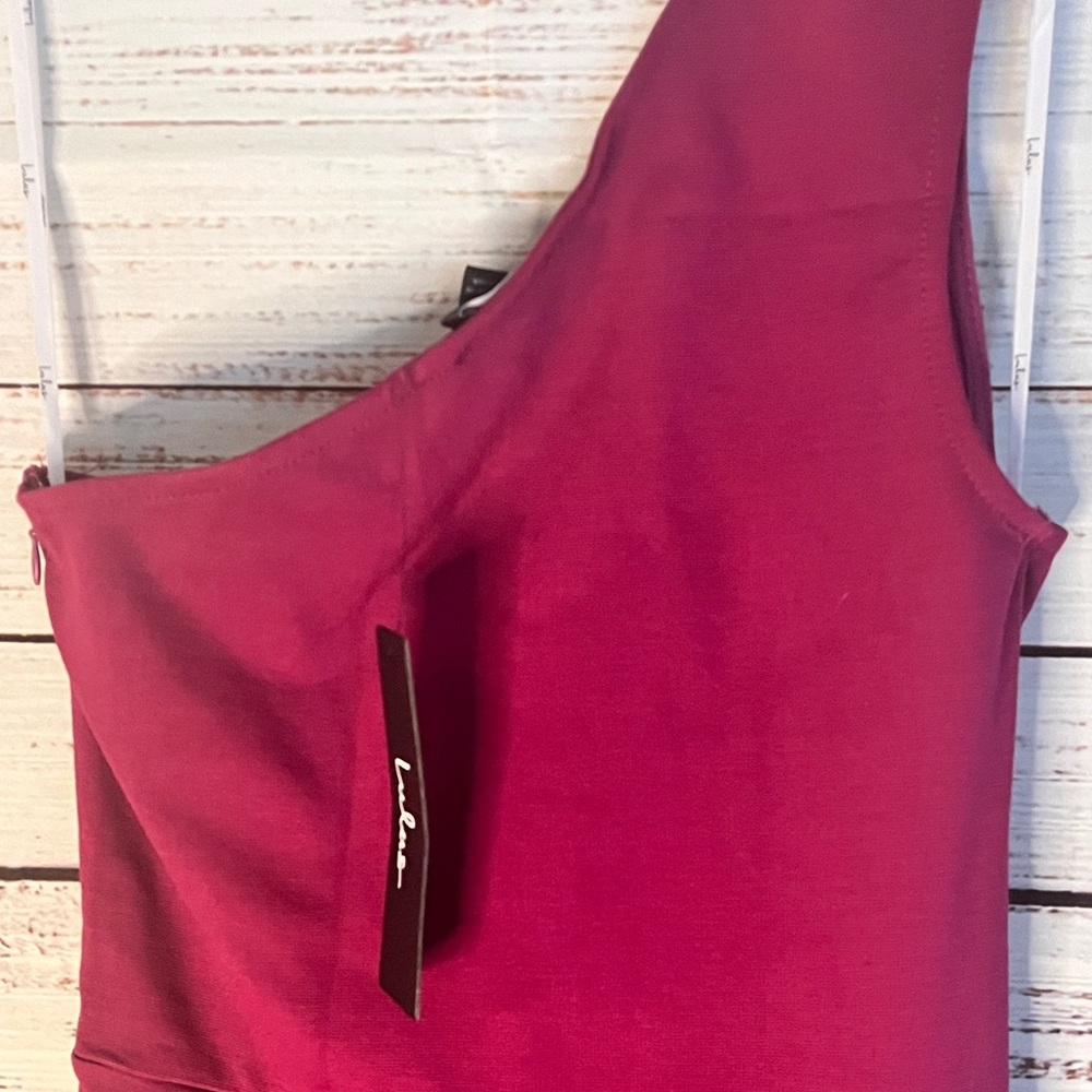 Lulus Down to Party Magenta One Shoulder Cutout Bodycon Mini Dress - Picture 9 of 10